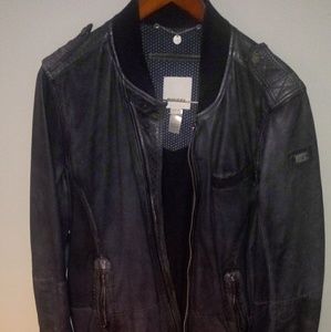 Diesel Leather Baseball Jacket